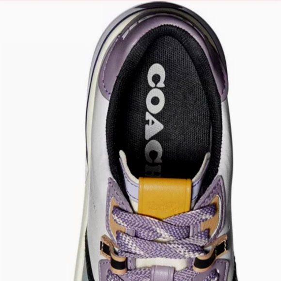 Coach women's citysole Court Sneakers Shoes Lace Up Light/C Blue Lilac Purple - Picture 4 of 13